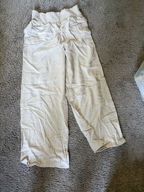 Khaki linen pants